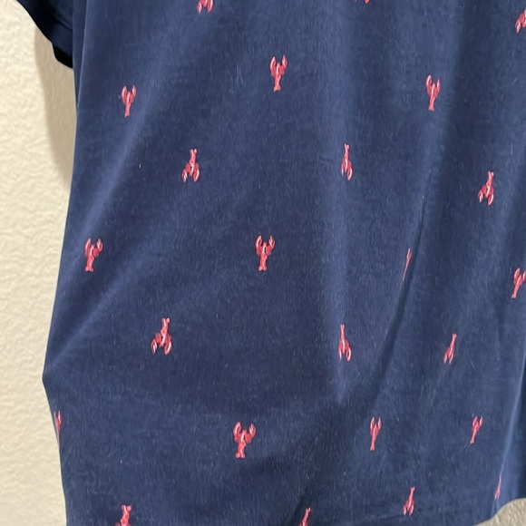 Kim Rogers Perfectly Soft Women’s Navy Polo Shirt with Red Lobster Print Sz 2X - Picture 8 of 10